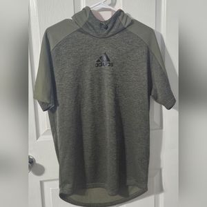 Men's Adidas Olive Green shirt with hood size Small